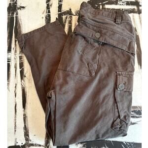 LA KING Youth Large Brown Cargo Pants – Streetwear Style Utility Pants (32x24)